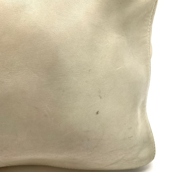 Kenneth Cole New York Ivory Genuine Leather Shoulder Bag Purse Tote Satchel - Picture 8 of 16